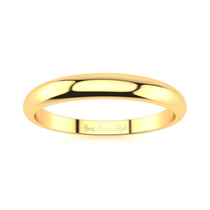 10K Yellow Gold 3MM Heavy Tapered Ladies and Mens Wedding Band, Size 11.5